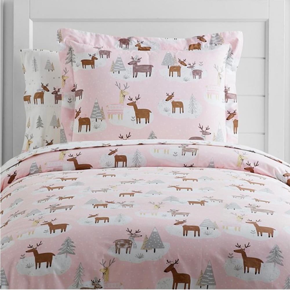 Pottery Barn Kids Winter Reindeer Twin Duvet Cover